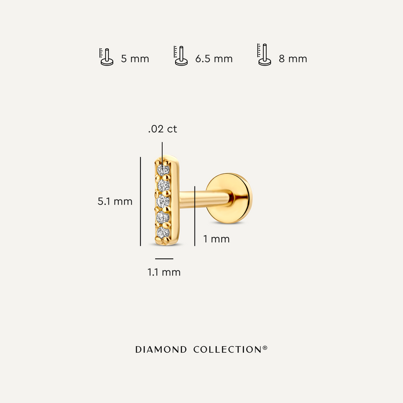Pavé Diamond Bar Piercing (0.02 ct)