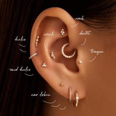 Kugel Piercing für Damen aus 585er recyceltem Gold