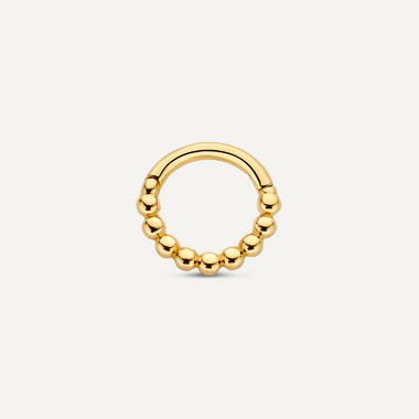 14 Karat Gold Beaded Cartilage Hoop Piercing (9mm) - 1