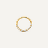 14 Karat Gold with Diamonds Pavé Diamond Daith Hoop Piercing (13mm) (0.06 ct) - 1