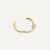 14 Karaat Goud met Diamant Solo Diamant Bezel Set Daith Hoop Piercing (13mm) (0.06 ct) - 6
