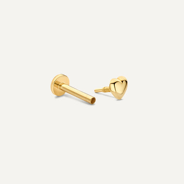 14 Karat Gold Puffy Heart Piercing - 6