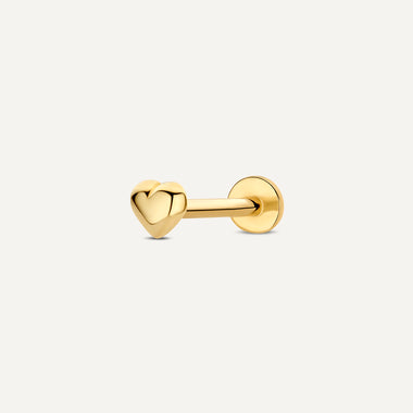 Złoto 585 Puffy Serce Piercing - 1