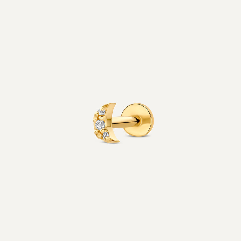 Pavé Diamond Moon Piercing (0.01 ct)