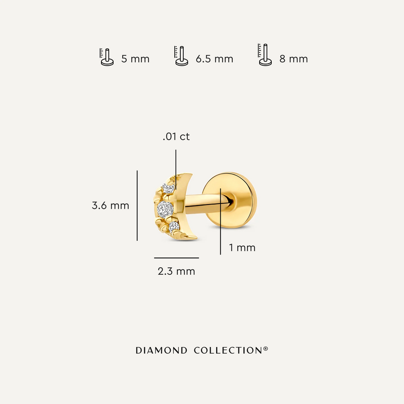 Pavé Diamond Moon Piercing (0.01 ct)