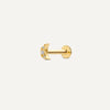 14 Karat Guld med Diamanter Pavé Diamant Måne Piercing (0.01 ct) - 1