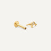 14 Karat Guld med Diamanter Pavé Diamant Måne Piercing (0.01 ct) - 6
