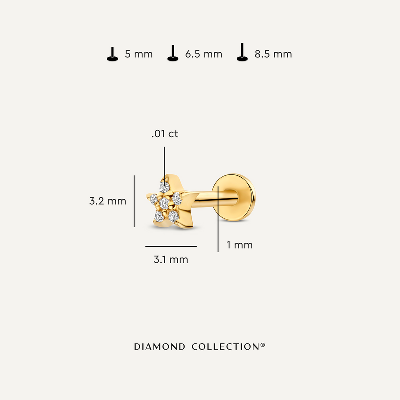 Pavé Diamond Star Piercing (0.01 ct)