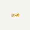 Oro de 14 Quilates con Diamante Diamond Illusion Set Round Cut Piercing (0.01 ct) - 1