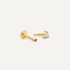 14 Karat Gold with Diamond Three Prong Diamond Piercing (0.03 ct) - 7