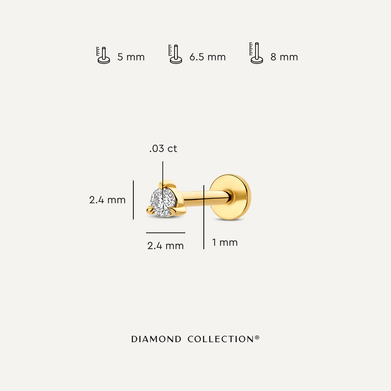 Drei-Krappen Diamant-Piercing (0.03 ct)