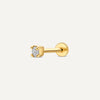 Oro de 14 Quilates con Diamante Mini Piercing de Diamante de Cuatro Garras (0.03 ct) - 1