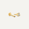 14 Karat Gold with Diamond Mini Four Prong Diamond Piercing (0.03 ct) - 9