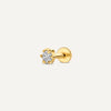 14 Karat Gold with Diamond Mini Six Prong Diamond Piercing (0.03 ct) - 1