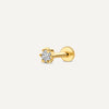 Oro de 14 Quilates con Diamante Mini Diamante de Seis Garras para Piercing (0.03 ct) - 1