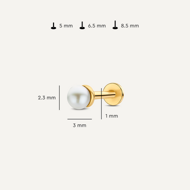 14 Karat Gold Pearl Piercing - 7