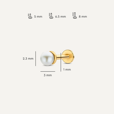 14 Karat Guld Perle Piercing - 8