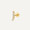 14 Karat Gold with Diamonds Diamond Threaded Curve Piercing (0.05 ct) - 1