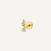 14 Karat Gold with Diamonds Diamond Wavy Piercing (0.03 ct) - 1