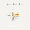 18 Karat Gold with Diamonds Diamond Wavy Piercing (0.03 ct) - 7