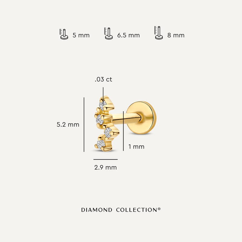 Diamond Wavy Piercing (0.03 ct)