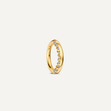14 Karat Guld med Diamanter Pavé Diamant Daith Hoop Piercing (10mm) (0.05 ct) - 4
