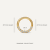 14 Karat Guld med Diamanter Pavé Diamant Daith Hoop Piercing (10mm) (0.05 ct) - 6