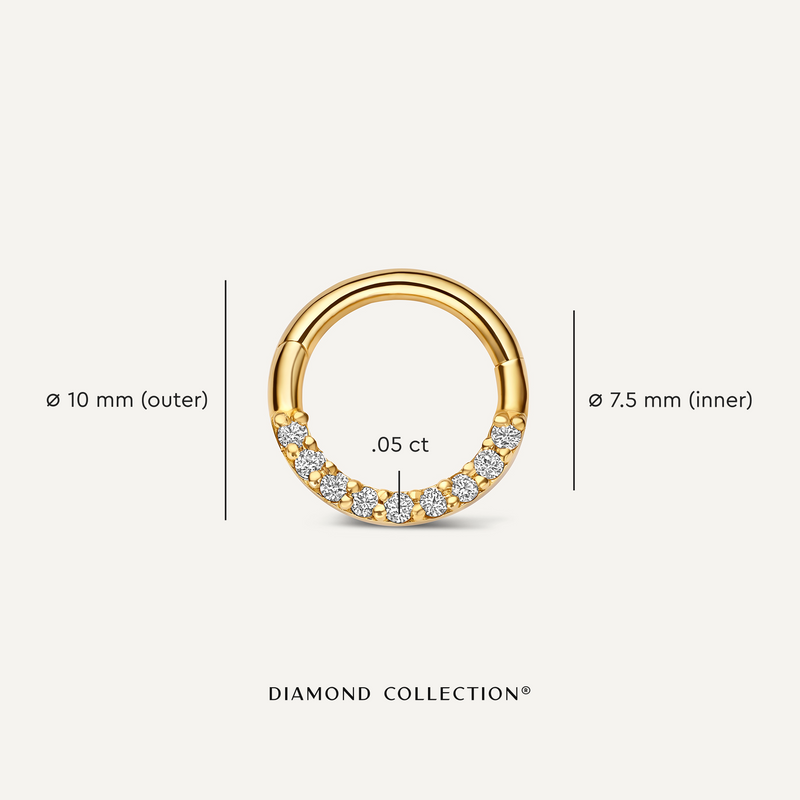 Pavé Diamant Daith Hoop Piercing (10mm) (0.05 ct)