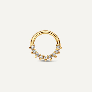 14 Karat Guld med Diamanter Diamant Evighedsring Daith Creol Piercing (10mm) (0.06 ct) - 1
