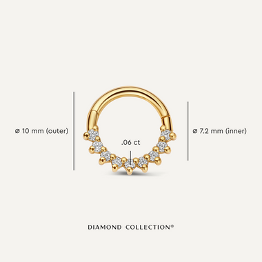 14 Karat Guld med Diamanter Diamant Evighedsring Daith Creol Piercing (10mm) (0.06 ct) - 6