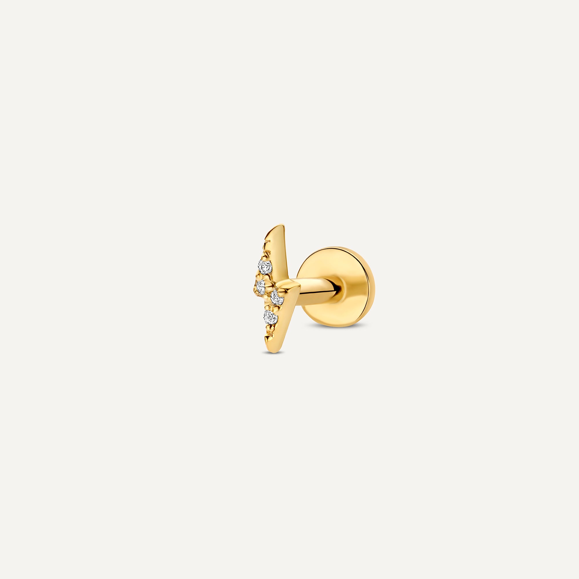 Diamond Lightning Bolt Piercing (0.01 ct) for Women in 14k Gold