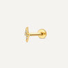 14 Karat Guld med Diamanter Diamant Blixt Piercing (0.01 ct) - 1