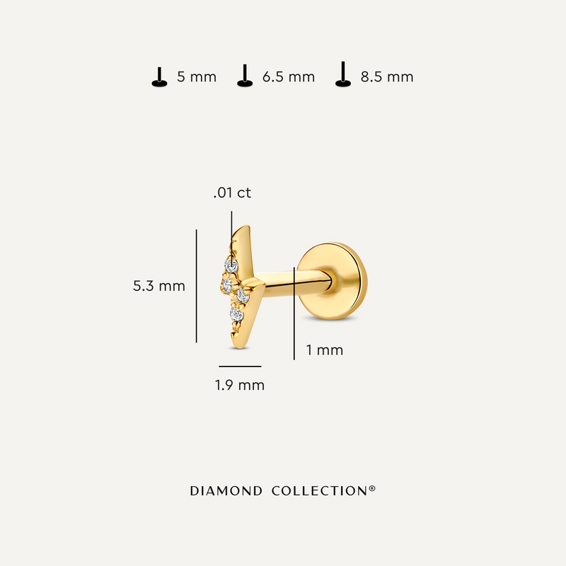 Diamond Lightning Bolt Piercing (0.01 ct)