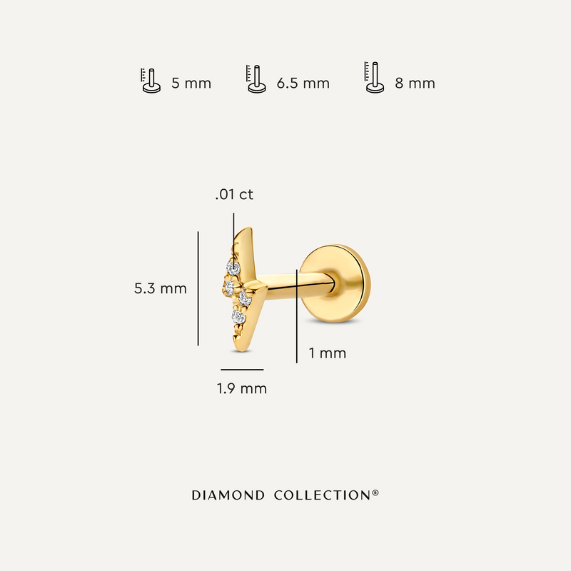 Diamond Lightning Bolt Piercing (0.01 ct)
