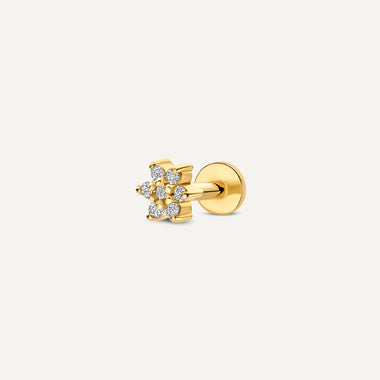 14 Karat Gold with Diamonds Diamond Flower Piercing (0.05 ct) - 1