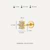 14 Karat Gold with Diamonds Diamond Flower Piercing (0.05 ct) - 9