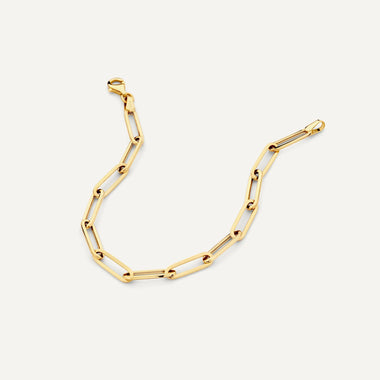 14 Karat Gold Paperclip Chain Bracelet - 4