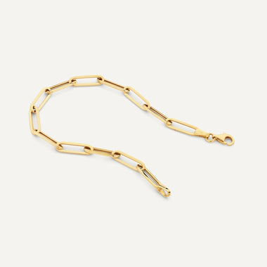 585er Gold Paperclip Gliederarmband - 5