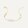 Or 14 Carats Bracelet Chaîne Trombone Stationed - 5