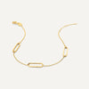 14 Karat Gold Stationed Paperclip Set - 15