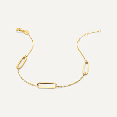 14 Karat Gold Stationed Paperclip Set - 15