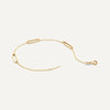 Or 14 Carats Bracelet Chaîne Trombone Stationed - 6