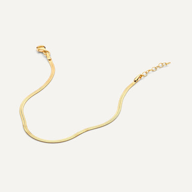 14 Karat Gold Herringbone Chain Bracelet - 5