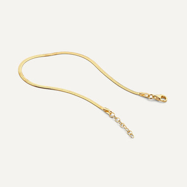 14 Karat Gold Herringbone Chain Bracelet - 6