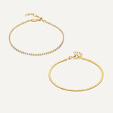 Set di bracciali a catena serpentina e a perline