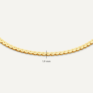 Gold Serpentine Chain Bracelet of 14 Karat Gold for Women