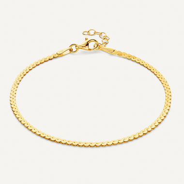 14 Karat Gold Serpentine Chain Bracelet - 1