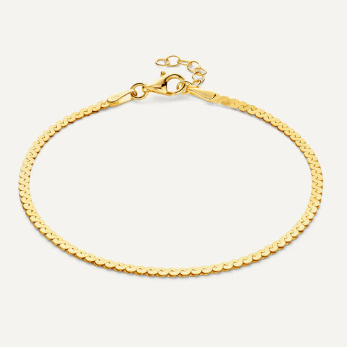 14 Karat Solid Gold Serpentine Chain Bracelet