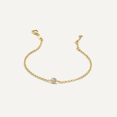 585er Gold mit Diamanten Diamant Halo Armband (0.05 ct) - 5