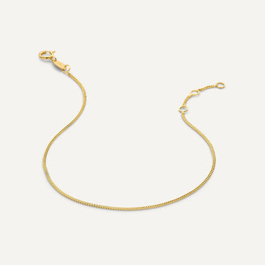 14 Karat Gold Baby Curb Chain Bracelet - 4